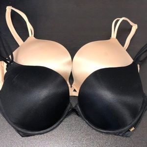 Victoria Secret Very Sexy 34DD Black and Nude Bras